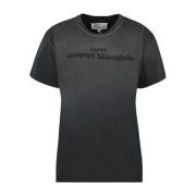 Maison Margiela Omvänt Logotyp Rund Hals T-shirt Gray, Dam