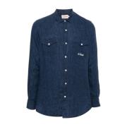 MC2 Saint Barth Denim Linneskjorta Blue, Herr