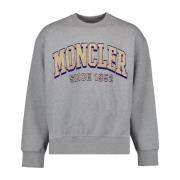 Moncler Logo Sweatshirt Rund Hals Lång Ärm Gray, Herr