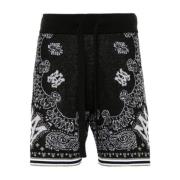 Amiri Bandana Print Stickade Shorts Black, Herr