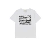Munthe Vit T-shirt med Smart Print White, Dam