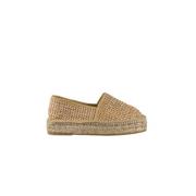 Espadrilles Mesh Tå Stängda Sneakers Beige, Dam