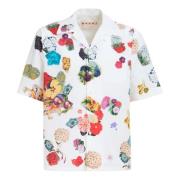 Marni Poplin bowling skjorta med blommönster Multicolor, Herr