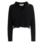 Marni Bomullscropped kofta Black, Dam