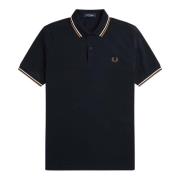 Fred Perry Twin Tipped Polo Shirt Navy Blue, Herr
