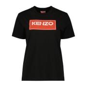 Kenzo Logo Print Rund Hals T-shirt Black, Dam