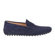 Tod's Blå Mocka Loafer Skor Blue, Herr