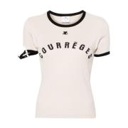 Courrèges Gula T-shirts Polos för kvinnor Beige, Dam