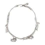 Marni Metal calla lily necklace Gray, Dam
