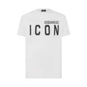 Dsquared2 Icon Logo T-shirt Rund Hals Kort Ärm White, Herr