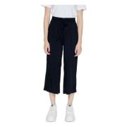 Only Cropped Solid Viscose Byxor Black, Dam