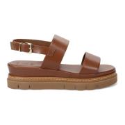 Luca Grossi Bruna Lädersandaler Elegant Guldspänne Brown, Dam