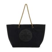 Tory Burch Stilig Svart Nylon Shoppingväska Black, Dam