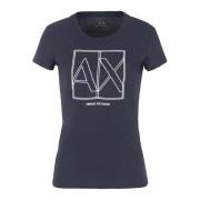 Armani Exchange Blåbärsgelé T-shirt med Logo Blue, Dam