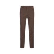 PT Torino Brun Bomull-Lyocell Byxor Mid-Rise Brown, Herr