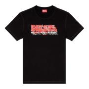 Diesel T-shirt med glitchy logo Black, Herr
