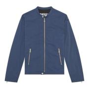 Diesel Bikerjacka i bomull-touch nylon Blue, Herr