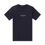 Fred Perry Broderad Logotyp T-shirt Navy-S Blue, Herr