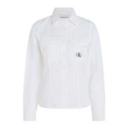 Calvin Klein Jeans Bomull Långärmad Skjorta White, Dam