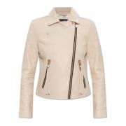 AllSaints Läderjacka Dalby Beige, Dam