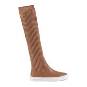 Dee Ocleppo Elastisk Läder Sneaker Boot Brown, Dam