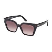 Tom Ford Svarta Ss23 Solglasögon för Kvinnor Black, Dam