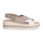 Tamaris Beige Casual Open Platta Sandaler Beige, Dam