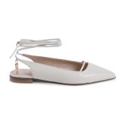 Dee Ocleppo Italienskt Läder Slingback Låg Klack White, Dam