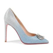 Dee Ocleppo Glitterpump med Logodetalj Blue, Dam