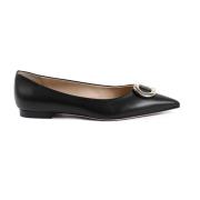 Dee Ocleppo Italienskt Läder Ballerina Flat Black, Dam