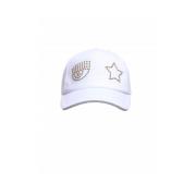 Chiara Ferragni Collection Eye Star Baseballkeps med nitar White, Unis...