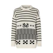 Mads Nørgaard Svart/Vinter Vit Lefty Sweater White, Dam