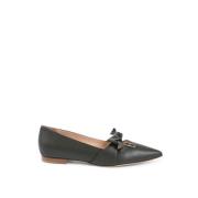 Dee Ocleppo Elegant Läder Ballerina Flats med Båge Black, Dam