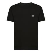 Dolce & Gabbana Bomull Logo Plaque T-shirt Black, Herr