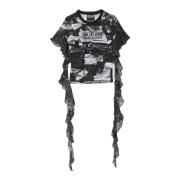 Versace Jeans Couture Kortärmad Rund Hals T-shirt Black, Dam