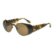 Matsuda Antique Gold/Brown Sunglasses Brown, Unisex