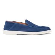 Santoni Suede Loafer Blue, Dam