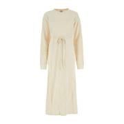 Baserange Elegant Ivory Cotton Dress Beige, Dam