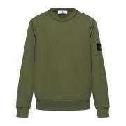 Stone Island Sweatshirt med logopatch Green, Herr