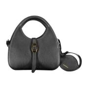 Coccinelle Elegant läderhandväska med två fack Black, Dam