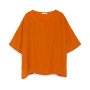Maliparmi Flytande Crepe Oversize T-shirt Orange, Dam