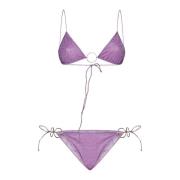 Oseree Lila Lurex Bikini Set Purple, Dam