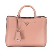 Guess Rosa Meridian Handväska med Tre Fack Pink, Dam
