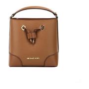 Michael Kors Pebbled Leather Bucket Crossbody Väska Brown, Dam