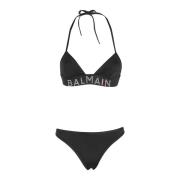 Balmain Geometriska Örhängen Black, Dam