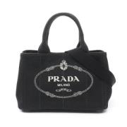 Prada Vintage Pre-owned Canvas prada-vskor Black, Dam