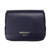 Burberry Stilren Läder Crossbody Väska - Regency Blue Blue, Dam