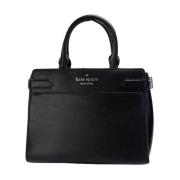 Kate Spade Kornat Läder Crossbody Satchel Väska Black, Dam