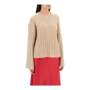 By Malene Birger Räfflad Stickad Pullover Tröja Beige, Dam