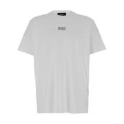 Dsquared2 Vit Crewneck T-shirt med Metalllogo White, Herr
